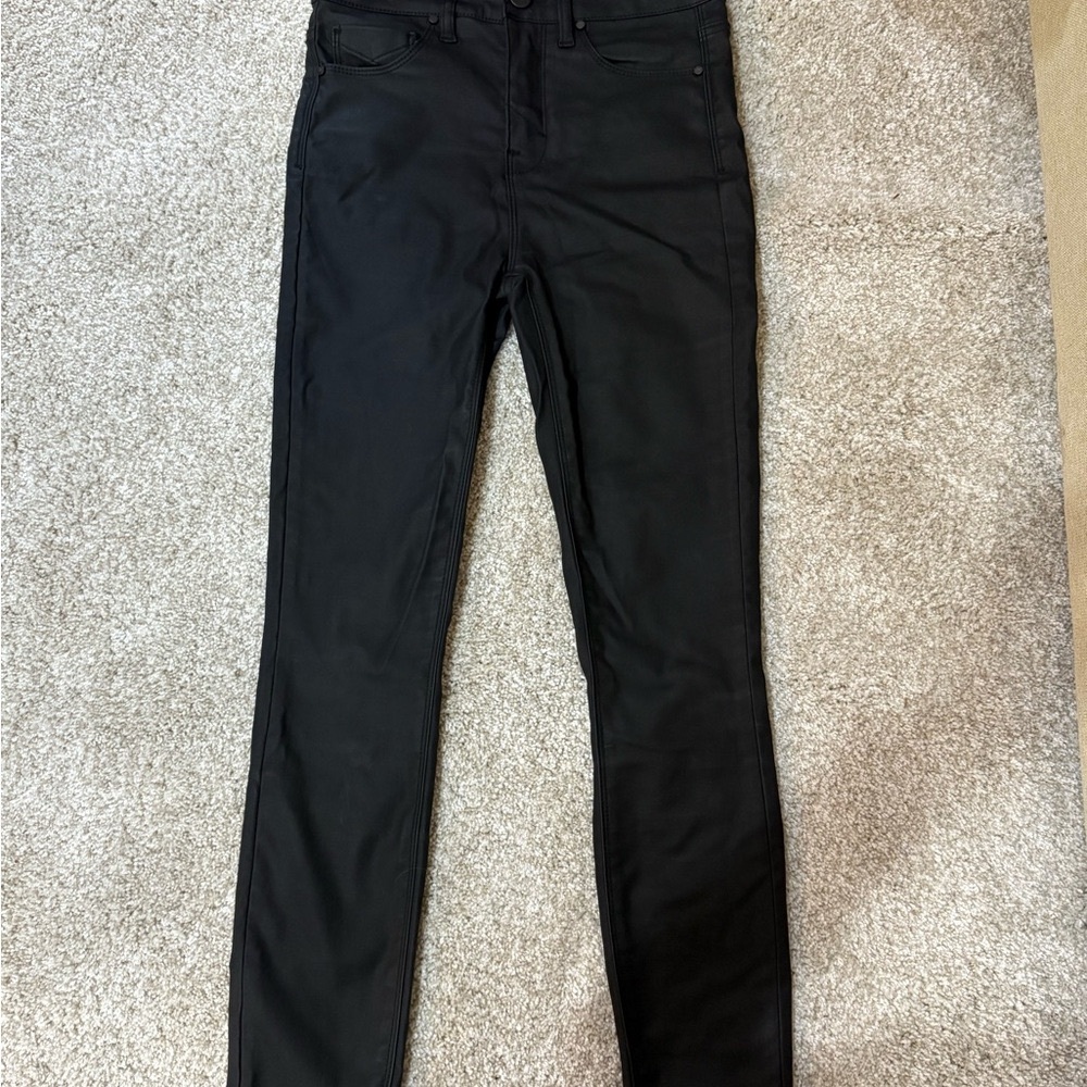 Unpublished Olivia Washed Black High-Rise Vegan Leather Skinny Jeans